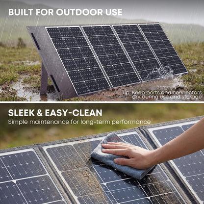 BONAI 200W Solar Panel 12V [Next-Gen BC Tech & Busbar-Free] Superior Power in Cloudy & Low Light, 10.4 lbs Ultra-Light Foldable Solar Charger, MC4/USB-C/USB-A for Power Station, RV, Camping, Off-Grid