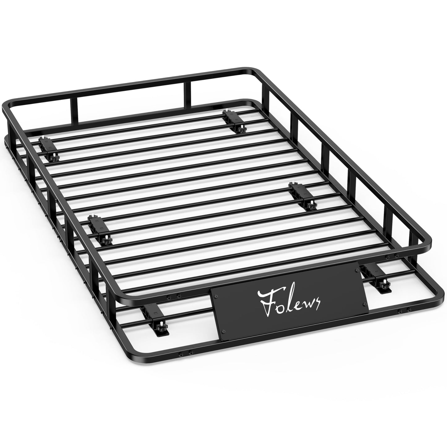 Folews 64 x 39 x 6 Inch Roof Basket, Heavy Duty 300LB Roof Rack Cargo Carrier Universal Rooftop Cargo Basket Steel Luggage Holder for Car, SUV, Truck & Pickup