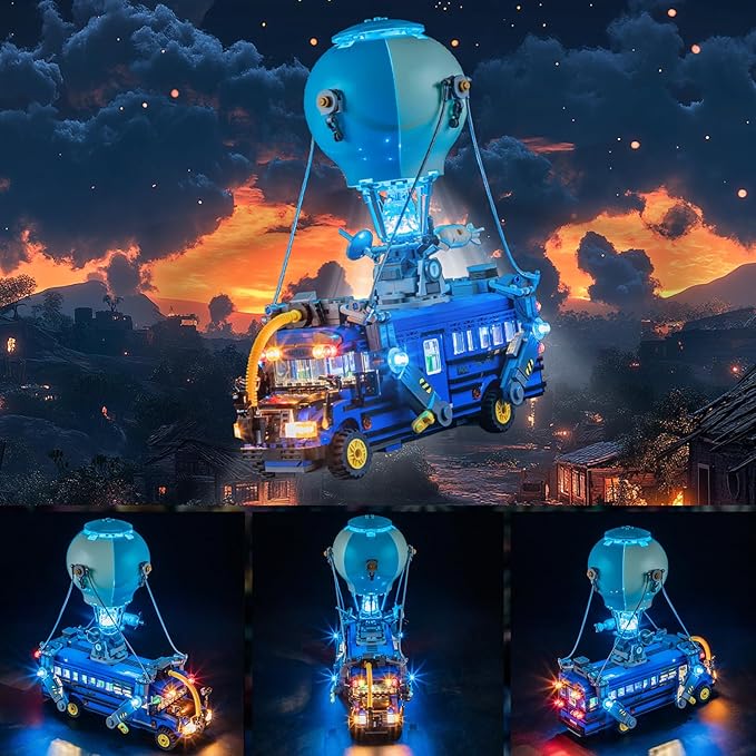 YEABRICKS LED Light for 77073 Fortnight Battle Bus Building Blocks Model (Building Set NOT Included)