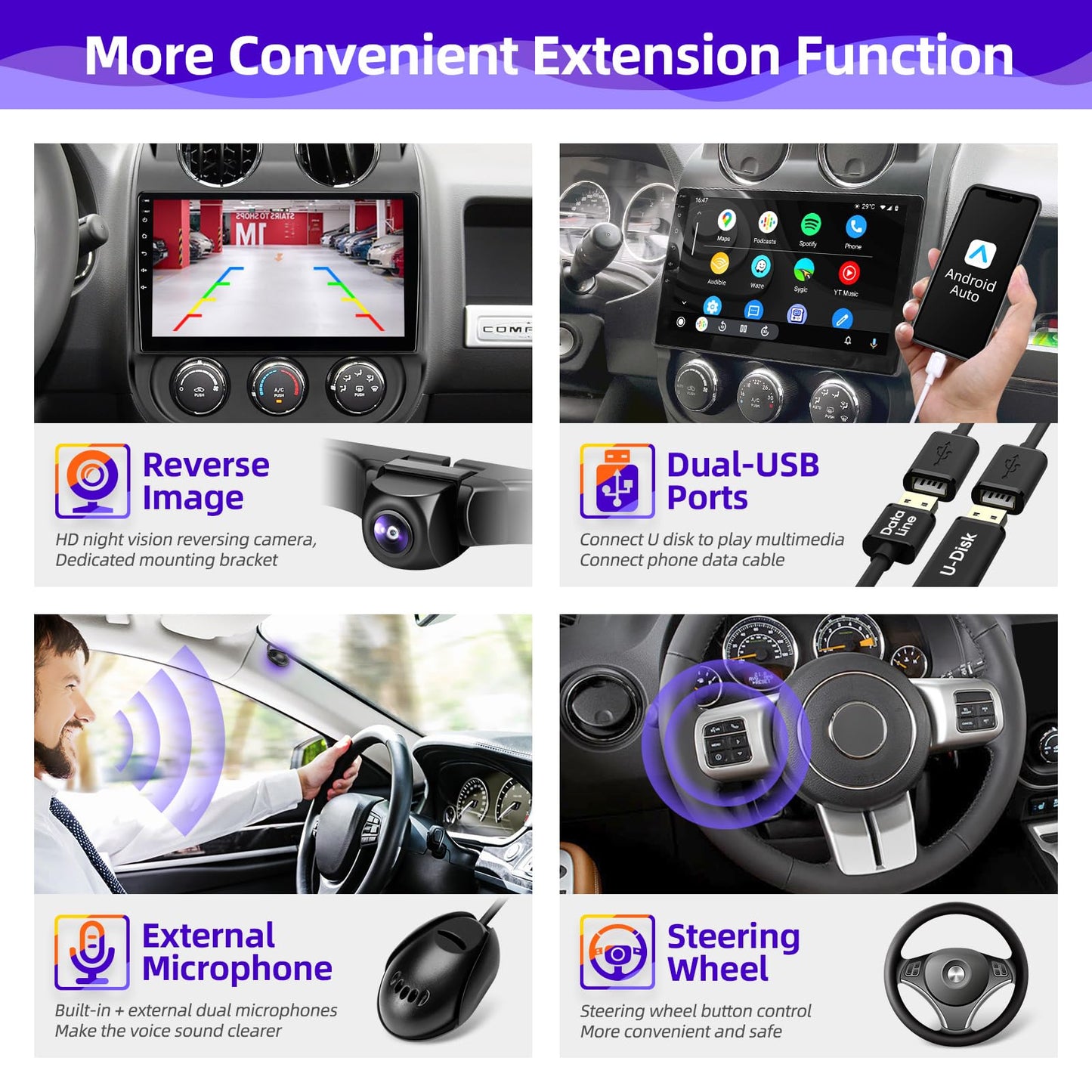 CGOGC Android Car Radio Upgrade for Jeep Patriot Compass 2010-2016 Compatible with Wireless Carplay Android Auto 8core Touch Screen Stereo Bluetooth FM/AM GPS Navigation Multimedia Player Head Unit