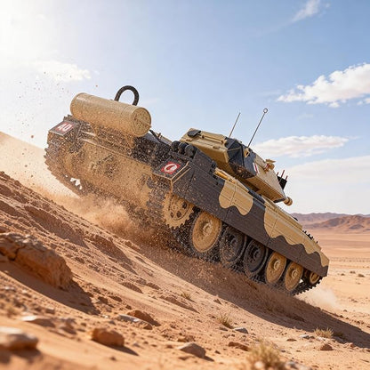 Crusader Mk VI Remote Control Tank 1/16 GB Tank War RC Military Vehicle Simulation Smoke Barrel Lifting/Barrel Expansion/Turret Rotation 360 Degrees/Dual Flow Gearbox/NOT Shooting Camouflage