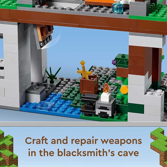 Lego Minecraft The Training Grounds Toy Building Set 21183 Minecraft Toy for Kids Boys and Girls Age 8+ Years Old Building Kit with House Cave Trapdoor and Ninja Rogue and Bat Minecraft Figures