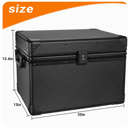 T-carbon Carbon Fiber Trunk Organizer – Lightweight Performance Storage Vehicles Trunk Storage Automotive Storage System Performance Cargo Box Utility Case 20 * 13 * 13.4IN,Black