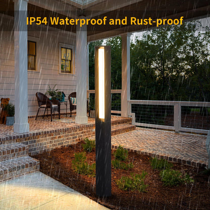 Linkmoon Landscape Path Light, 71" Modern Outdoor LED Pathway Lights, IP65 Waterproof Bollard Lighting for Yard, Driveway, Lawn, Courtyard & Garden Decoration