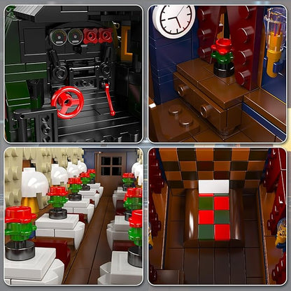 Mould King Orient Express Steam Locomotive Train Building Kit with LED Lighting Remote/App Control Passenger Toy Block Set Train Model with Motors and Tracks for Adults(3898 PCS)