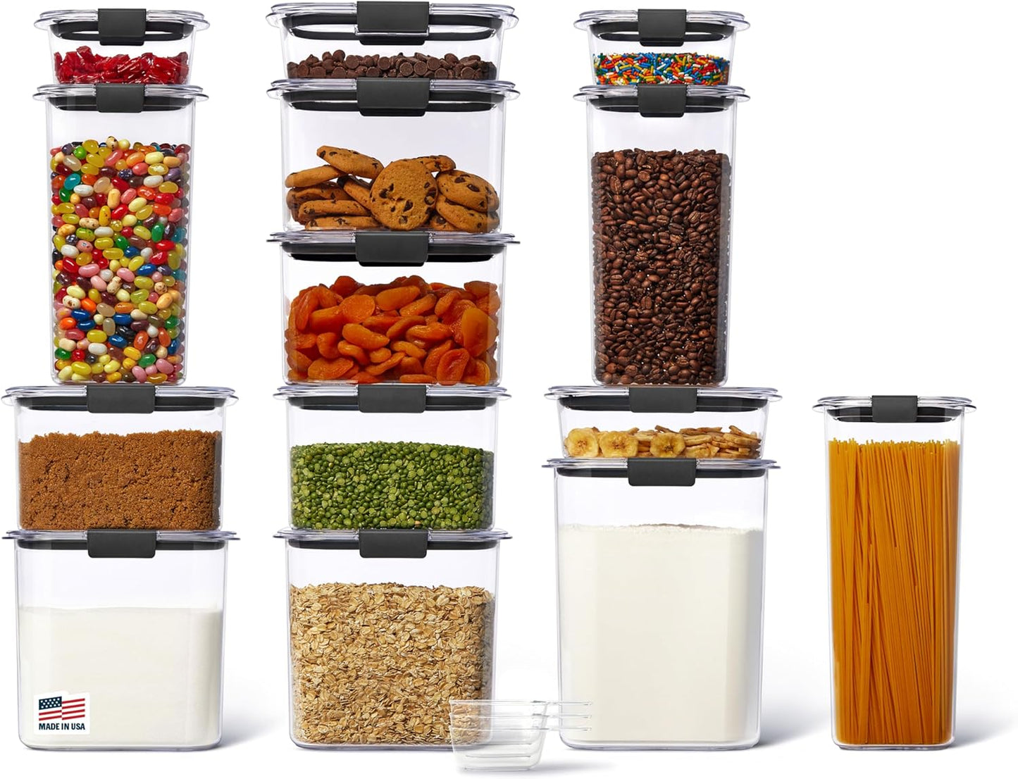 Rubbermaid Brilliance 14-Piece Food Storage Container Set - Airtight, BPA-Free for Kitchen & Pantry Organization