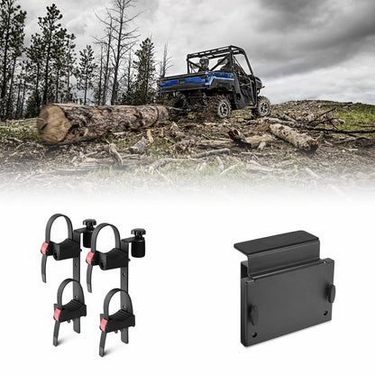 KEMIMOTO Tool Holder Bed Shovel Holder UTV Chainsaw Mount Tool Carrier for Axe Farm Tool Mount Chainsaw Holder Rack Compatible with Polaris Ranger 570 1000 XP Crew General 1000
