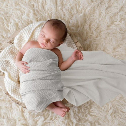 Bearmoss Muslin Swaddle Blankets - Soft & Breathable Baby Blankets | 3 Pack, 40 x 38 Inches, Cloud Design