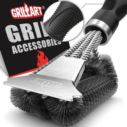 GRILLART BBQ Wire Brush Set - Extra Strong & Bristle-Free Grill Cleaning Tools