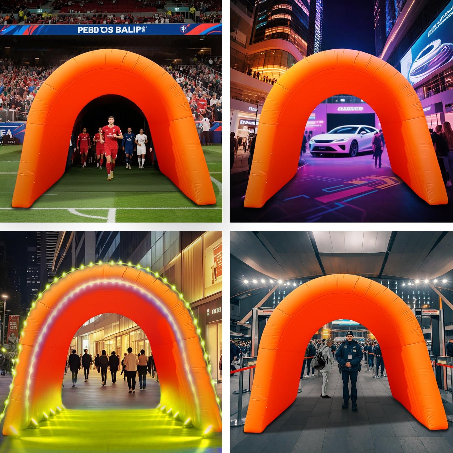 16x10x10Ft Inflatable Sports Tunnel Entrance with Built-in Blower,Inflatable Tunnel Tent for Business Promotion, Trade Shows, Advertising & Exhibitions (Orange)