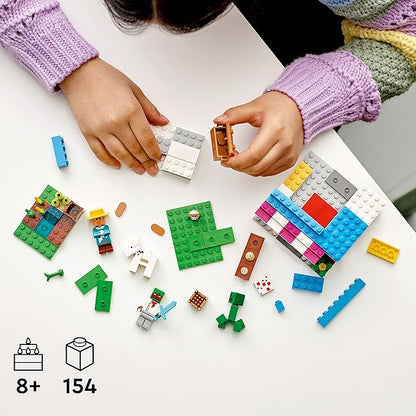 LEGO Minecraft The Bakery Building Kit 21184 Game-Inspired Minecraft Toy Set for Kids Girls Boys Age 8+ Featuring 3 Minecraft Figures and Goat with Village and Treasure Chest Accessories Gift Idea