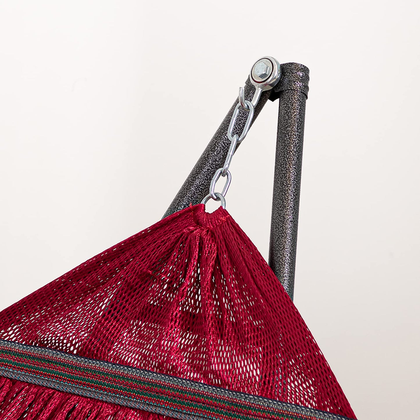 Best Home Fashion Portable Hammock with Collapsible Steel Stand, 600 lbs Capacity, No Tools Assembly, Carrying Bag Included, Perfect for Indoor Outdoor Backyard Patio Camping Beach, 2 Person, Red