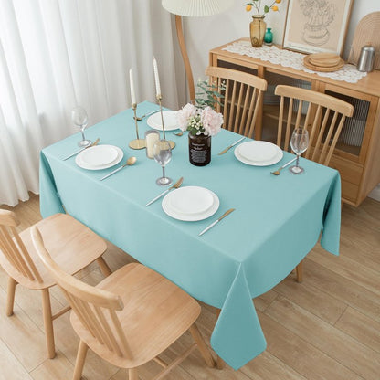 Biscaynebay Textured Fabric Tablecloths 90x132 Inches Rectangular, Navy Water Resistant Tablecloths for Dining, Kitchen, Wedding and Parties etc. Machine Washable
