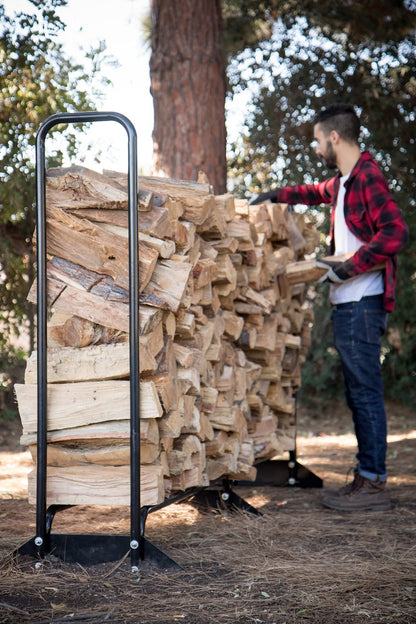 Champion Power Equipment 201164 96-Inch Firewood Heavy Duty Wood Log Rack, Weather Resistant Cover Included