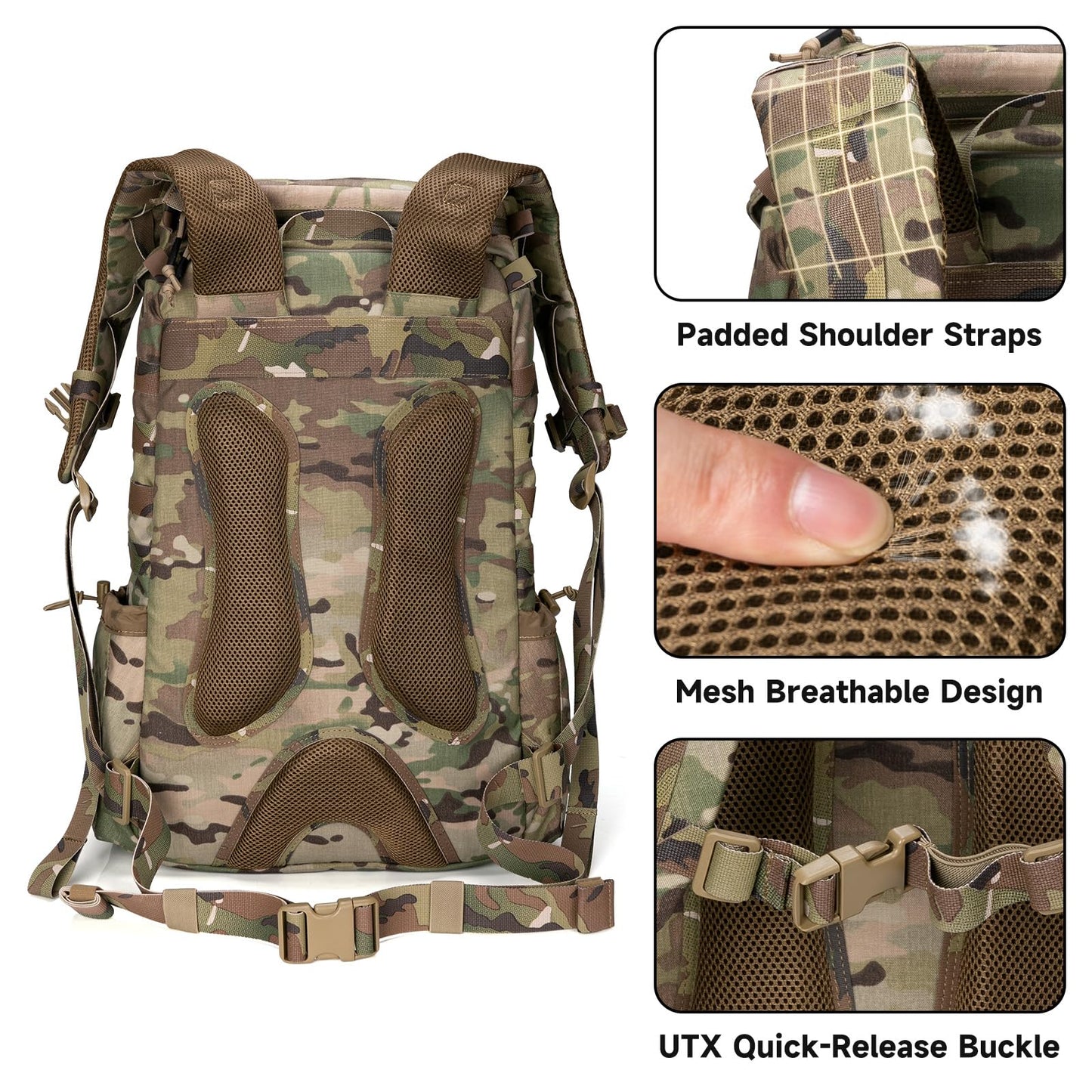 EXCELLENT ELITE SPANKER Tactical Military Backpack 35L Camping Hiking Backpack for Men and Women for Outdoor Hiking, Trekking, and Travel(Multicam)