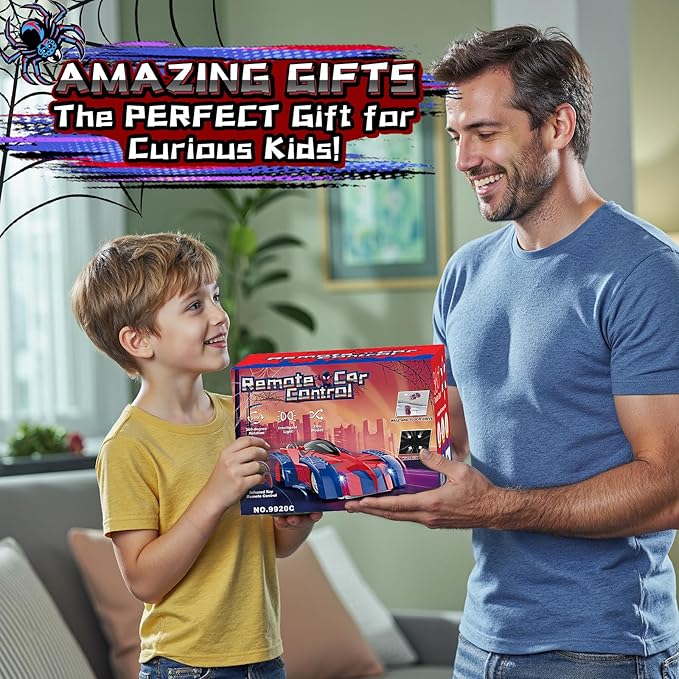 Wall Climbing Remote Control Car 360° Rotating RC Stunt Car with Headlight Rechargeable RC Cars Toys for 3 4 5 6 7 8-12 Year Old Boys Girls Kids