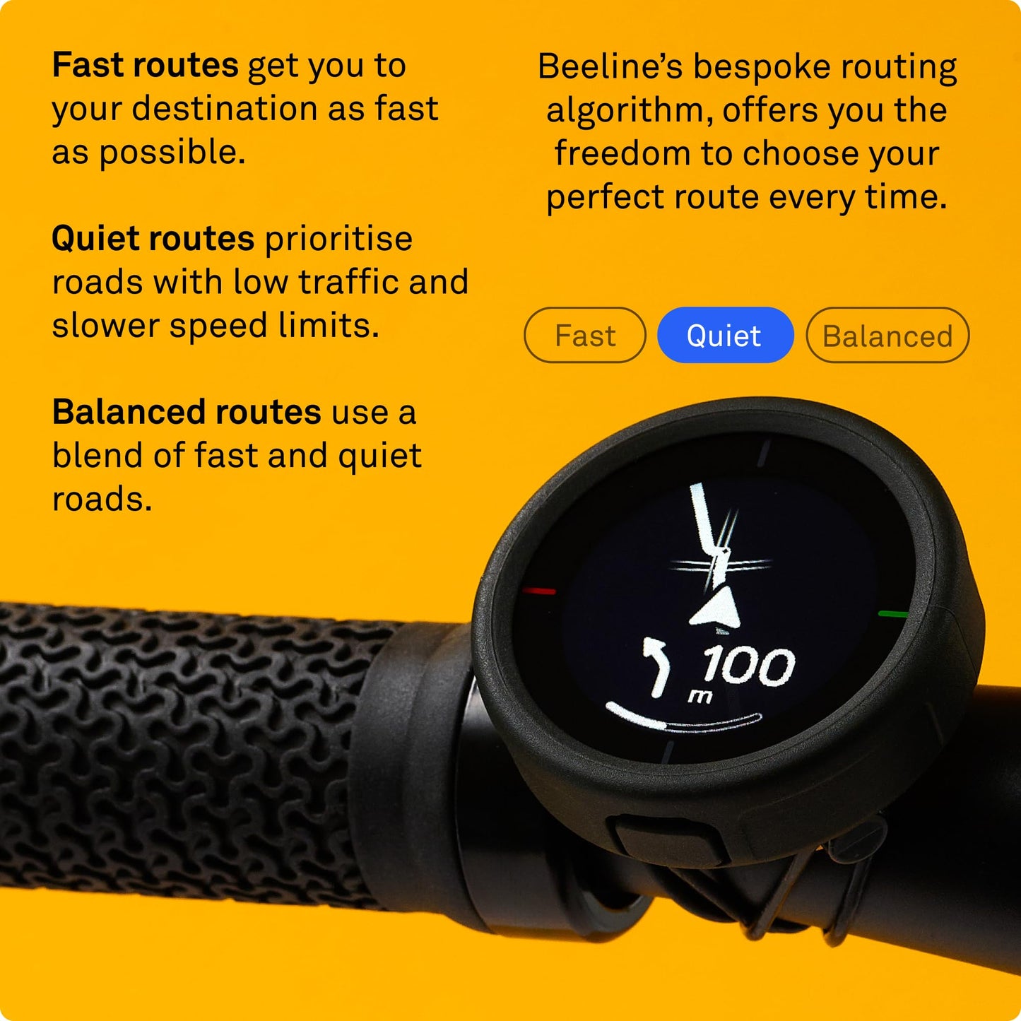 Beeline Bike GPS Computer - Velo 2 | Wireless Global Navigation Map | Weatherproof & 11+ Hours Battery Life | USB Charging | Sat Nav for Cycling with a Strap Mount Included | Glove Friendly