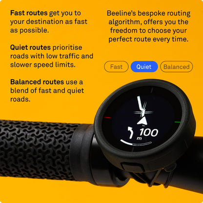Beeline Bike GPS Computer - Velo 2 | Wireless Global Navigation Map | Weatherproof & 11+ Hours Battery Life | USB Charging | Sat Nav for Cycling with a Strap Mount Included | Glove Friendly