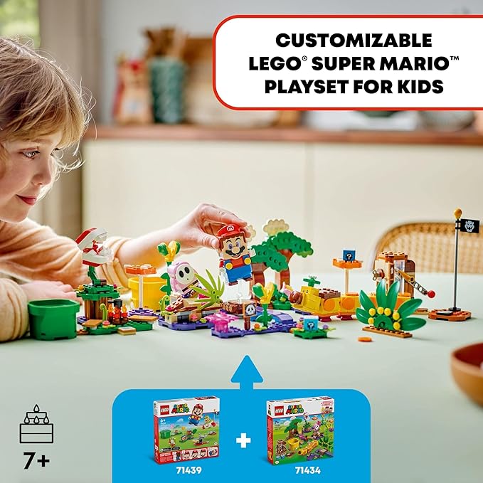 LEGO Super Mario Soda Jungle Maker Set Customizable Nintendo Birthday Gift Mario Playset for Kids Pink Shy Guy and a Wiggler Jungle Toys for Boys Girls and Any Gamers Ages 7 and Up 71434