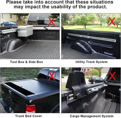 OUTPRIZE Non-Drilling Aluminum Truck Rack, Heavy Duty Width and Height Extendable Truck Bed Ladder Rack, Fit for Max 66" Wide Truck Bed, 600 lb. Capacity