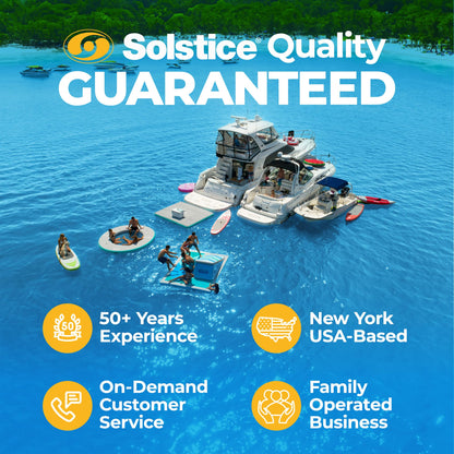 Solstice 6-Person Hex Mesh Inflatable Dock, Floating Water Raft Platform, 8ft 6in - Hexagonal Outdoor Hangout for Lake, River, Swimming Pool & Beach, Includes Carry Bag