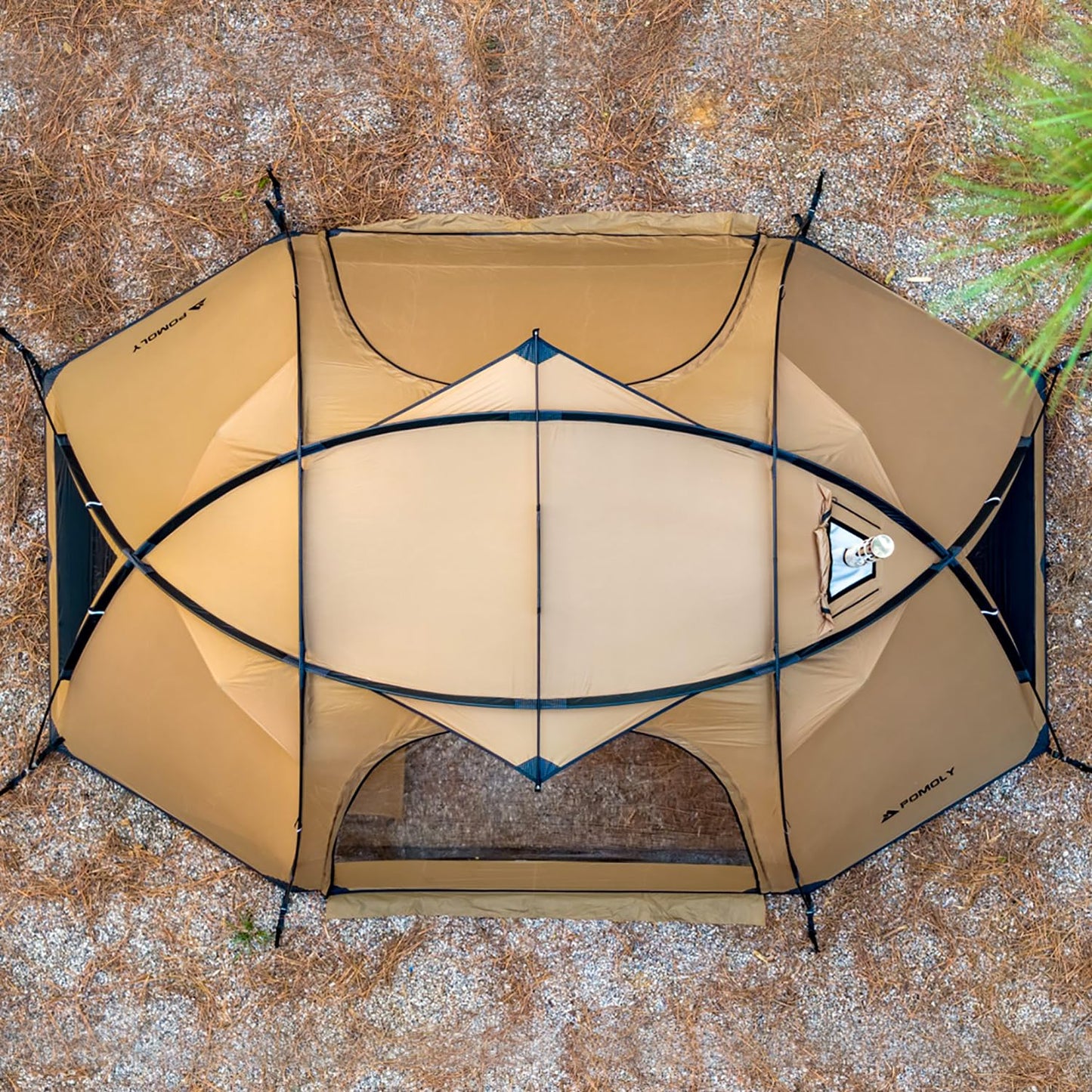 POMOLY Dome Tent Freestanding Camping Hot Tent, Barracuda 2 Portable Wood Stove Tents for 1-2 Person Backpacking, Hiking