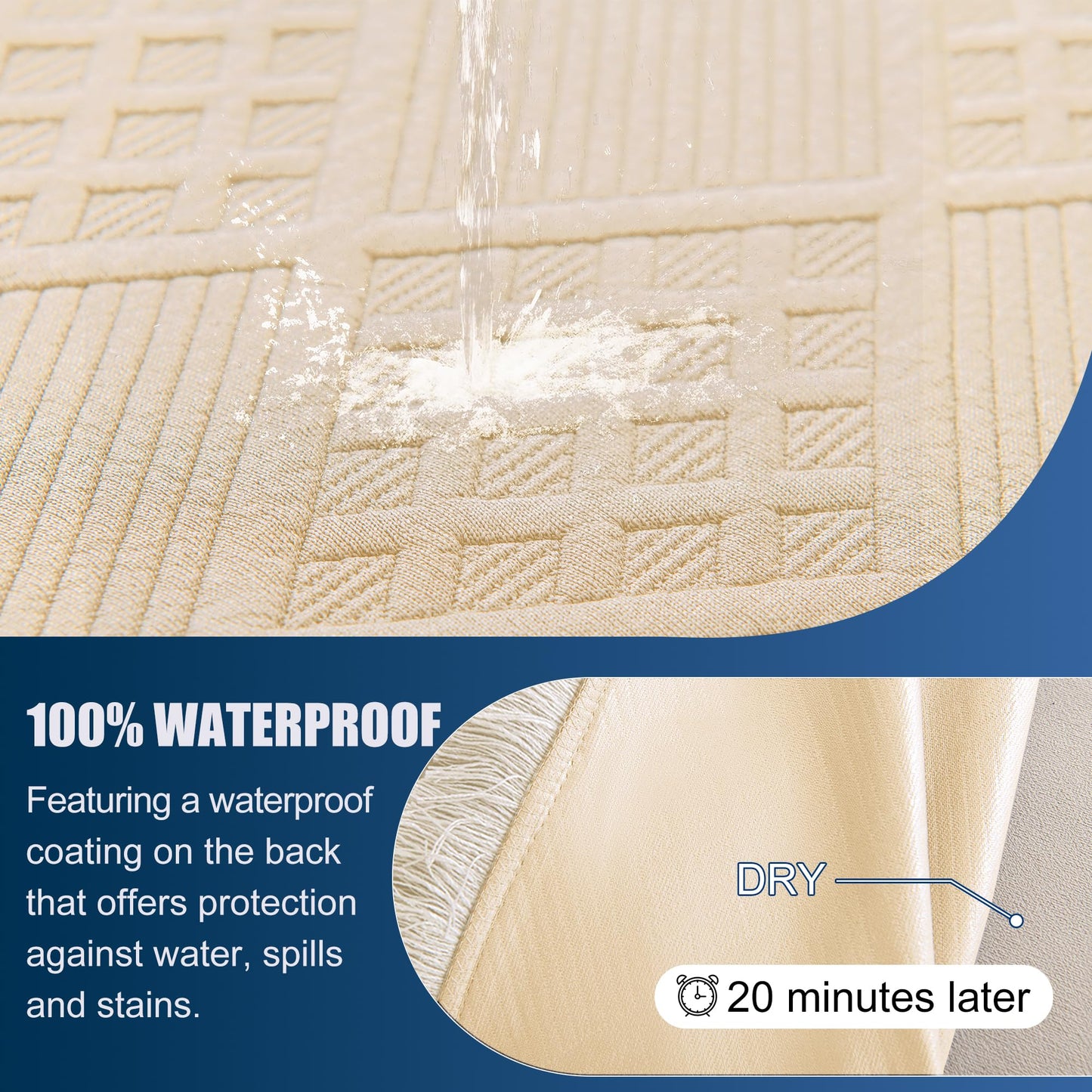 HYZOTEX Waterproof L Shaped Sectional Couch Covers Blanket 2 Piece Sectional Sofa Cover Washable L Shape Sofa Slipcover Jacquard Quilted Furniture Protector for Dogs Pets Cats (XX-Large, Light Beige)