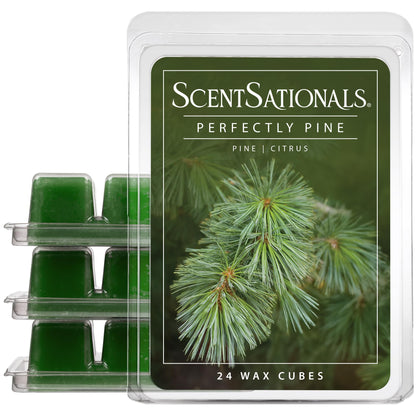 ScentSationals Perfectly Pine Scented Wax Melts - Pine Tree & Citrus, 10oz (24 Cubes)