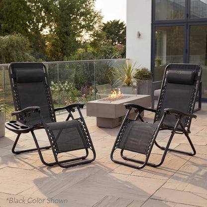 Best Choice Products Adjustable Steel Mesh Zero Gravity Lounge Chair Recliners - Gray, 2-Pack with Pillows & Cup Holders