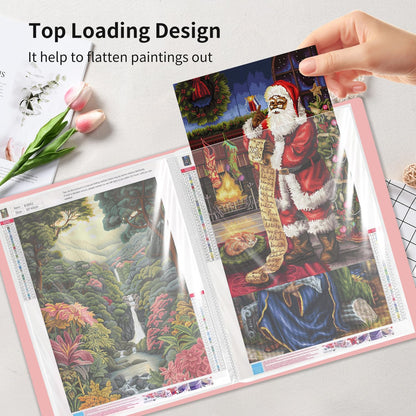A3 Diamond Painting Storage Book, 60 Views Art Portfolio Presentations Folder with 30 Pages Protectors, 17.3x12.8in