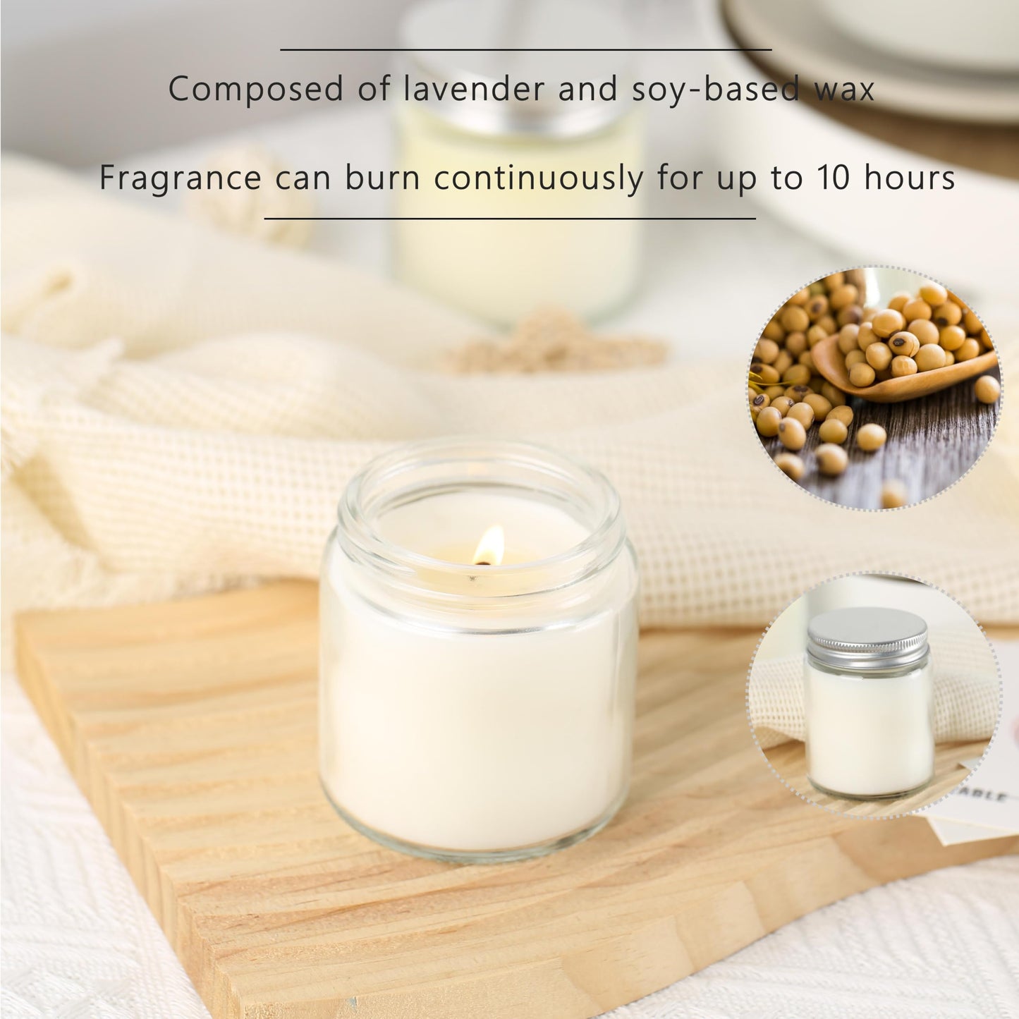 Cmoott 24 Pcs 4 Oz Mason Jar Candles, Vanilla Scented Soy Candles Bulk Set for Stress Relief and Relaxation, Great Favors for Wedding, Christmas, Housewarming Gifts (Silver, Vanilla, 24)