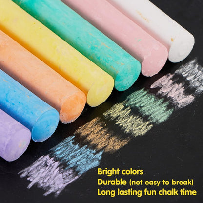 JOYIN 160 PCS Sidewalk Chalks Set-16 Colors Non-Toxic Washable Jumbo Chalk for Outdoor Art Play, Painting on Chalkboard, Blackboard and Playground