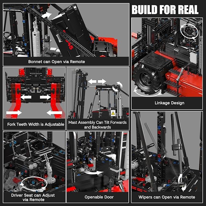 Mould King Technique Forklift Truck Toy 1:6 Scale 17045 Building Blocks Kit MOC Remote Control Heavy-Duty Shelf Lifted Truck Model Toy Gifts Toys for Age 14+/Adults (4579 Pieces)
