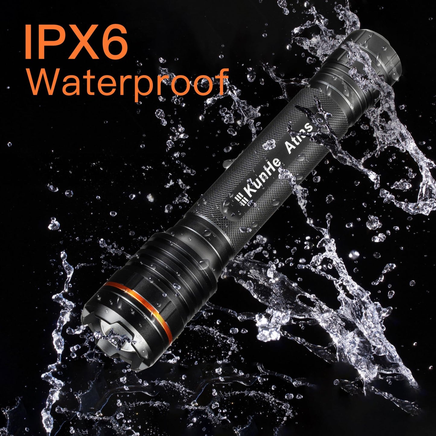 KunHe 10 Pack Heavy Duty 3D Cell LED Flashlights Large Aluminum Zoomable High Lumens 1000 LM Battery Powered Police Flash Light- Big Flashlight for Home Emergency Power Outages Camping Car