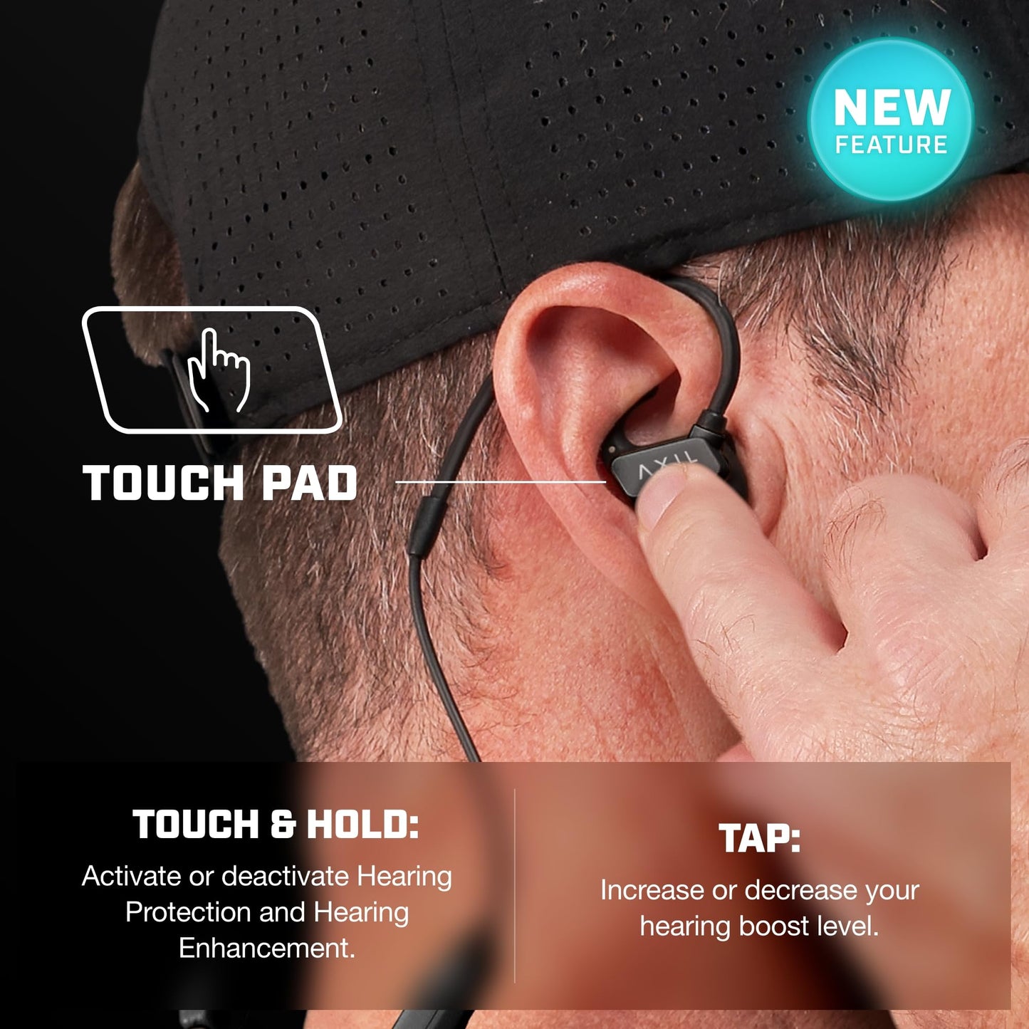 AXIL GS Extreme 3.0 Shooting Ear Protection – Black - Hearing Enhancement & Noise Isolation Bluetooth Earbuds – 5X Hearing Protection for Shooting, Travel, Work and Concerts