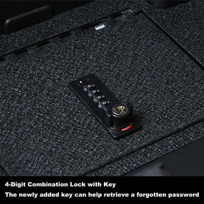 Center Console Safe Vault - KEREN Console Gun Safe Box Compatible with Tesla Cybertruck 2024-2025, 4-Digit Combination Lock with Key