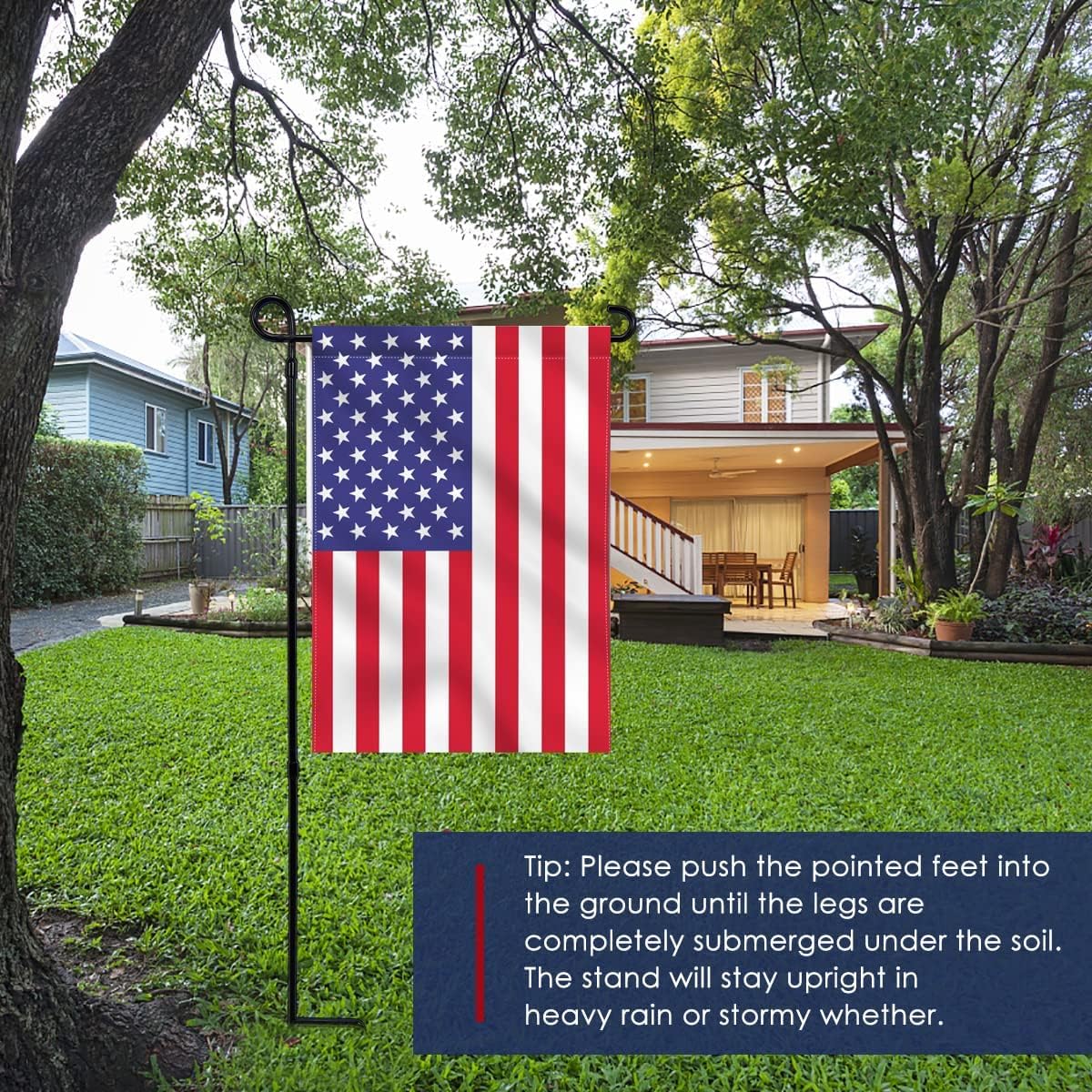 Skiennix Garden Flag Stand - Premium Metal Holder for Seasonal Flags | Weather-Proof & Sturdy Design