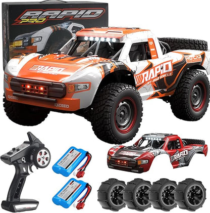 1:14 RC Cars 70 KMH High Speed Brushless Remote Control Car All Terrain Fast Trophy Truck for Adults Teens Boys 4WD Off-Road Hobby RC Buggy 50 Mins Play Short Course RC Monster Truck (RTR)