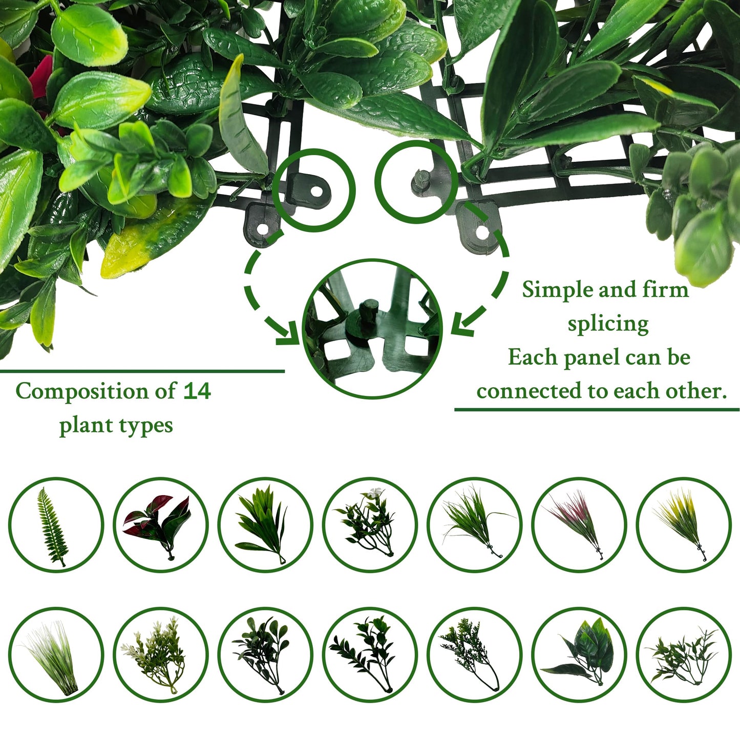 ODTORY Artificial Plant Wall Panels: 20"×20" 8P UV-Anti Faux Grass Wall Backdrop Boxwood Ivy Fence Privacy Screen Fake Greenery Leaf Hedge for Outdoor,Indoor,Garden,Backyard and Home Decor