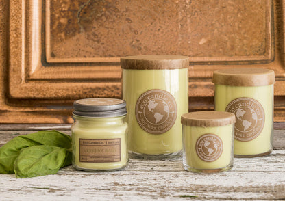 Eco Candle Co. Recycled Candle, Caramel Rum Cake, 6 oz. - Scents of Caramel, Rum, Maple, Almond, Pear, & Vanilla - 100% Soy Wax, No Lead, Kraft Paper Label & Lid, Hand Poured, Midwest Grown Soybeans