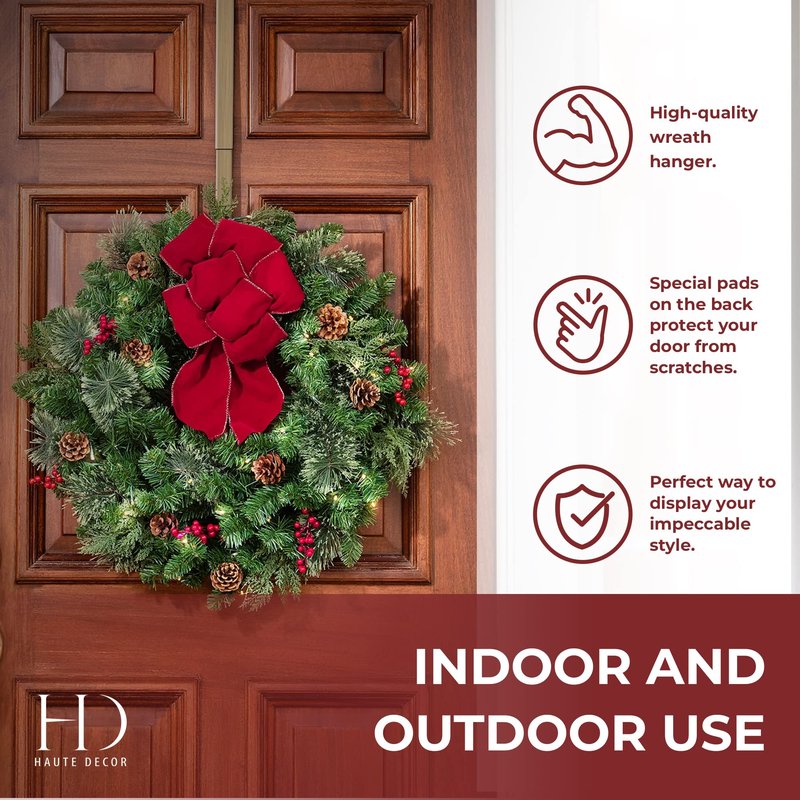 Haute Decor Adjustable Length Wreath Hanger - 20 Lb. Capacity