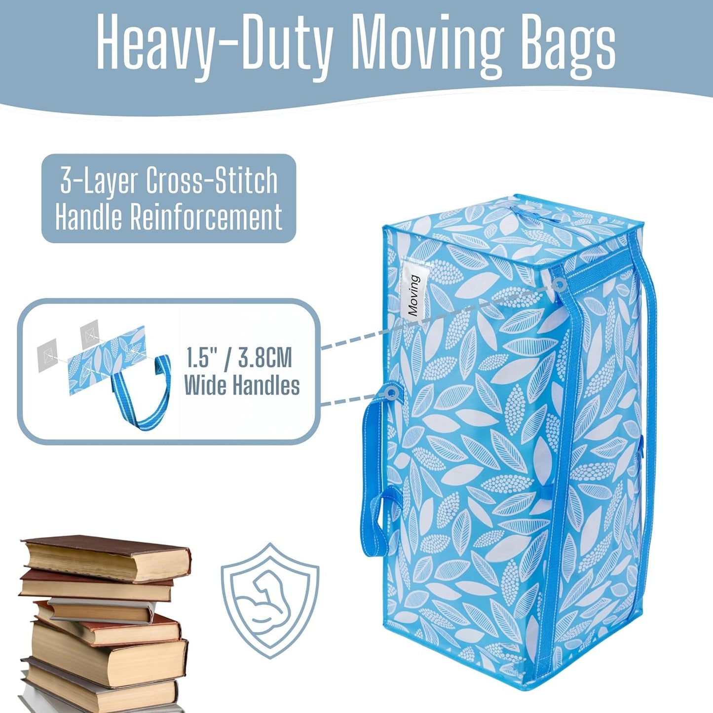 VENO Heavy Duty Moving Bags - 8 Pack with Backpack Straps & Zippers | Extra Large Packing Solution for College Dorms