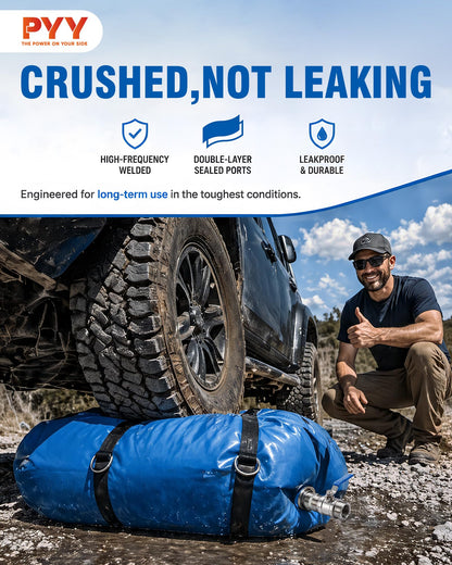 PYY Water Storage Bladder - 60 Gallon TPU Portable Fresh Water Tank with Strap, Food Grade Collapsible Flexible Container with Spigot for Daily Use Water, Camping, Irrigation & Emergency Storage