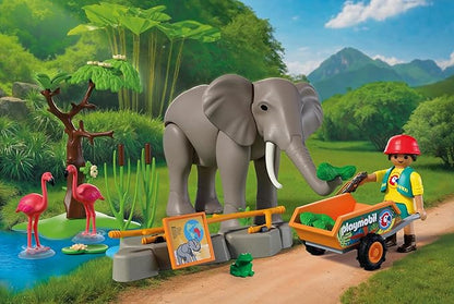 Playmobil Elephant with Zookeeper