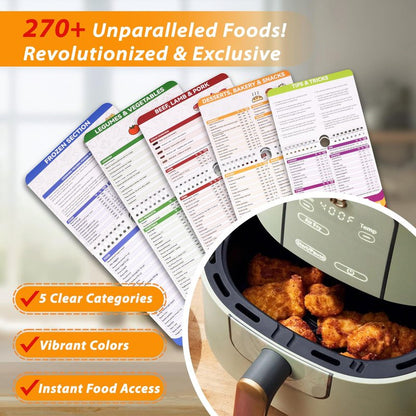 Weneasker Air Fryer Cheat Sheet Magnets Cooking Guide Booklet, Air Fryer Cooking Guide Magnetic, Air Fryer Accessories