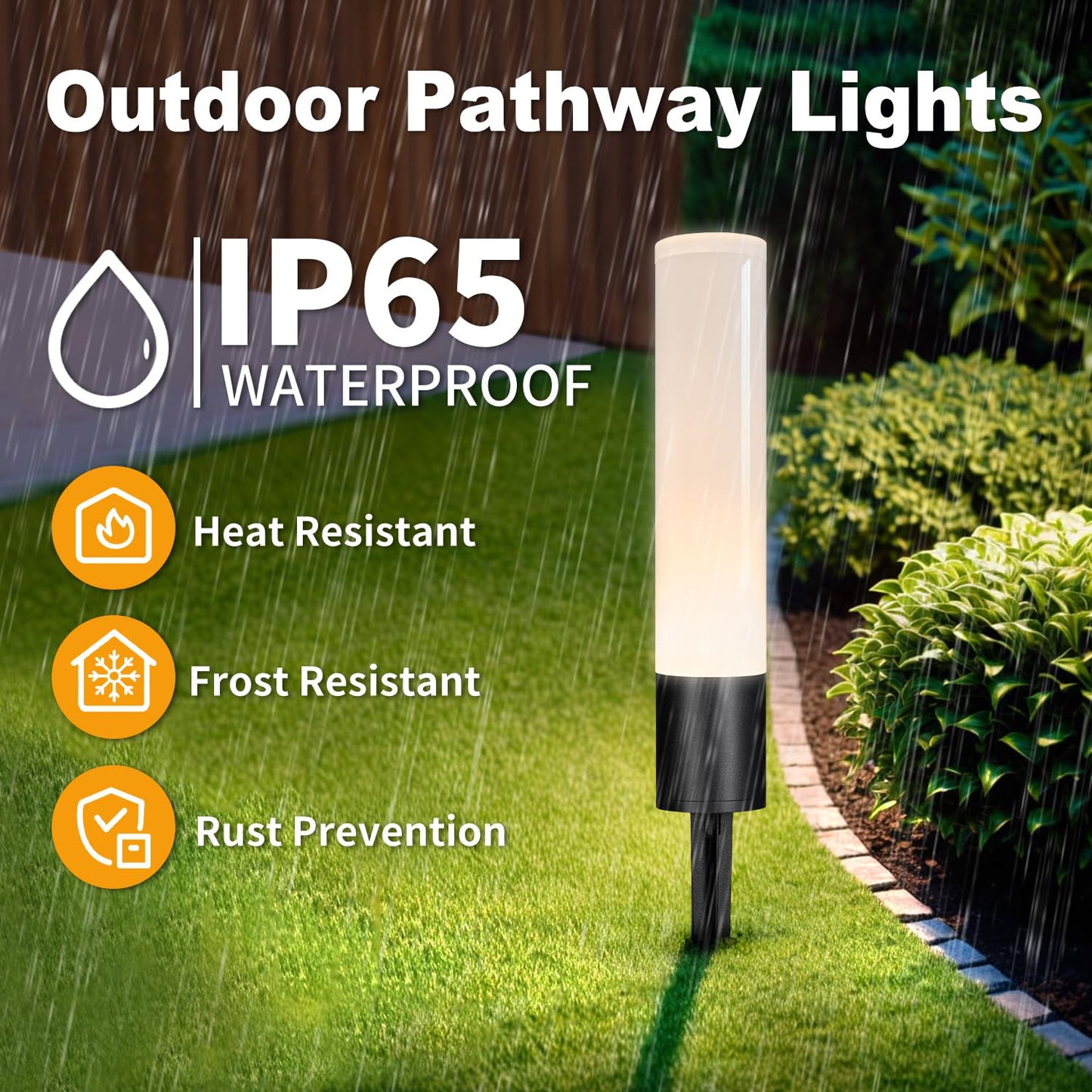 ALYFC 12 Pack Low Voltage Landscape Lighting Pathway Lights, 6W 300LM Landscape Lights 3000K Warm, IP65 Waterproof, Aluminum Outdoor Landscape Path Lights Wired for Walkway Yard Garden