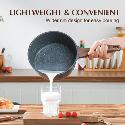 SENSARTE Nonstick Saucepan Set - Swiss Granite Coating, Induction Compatible, 1.5QT & 2QT Pots