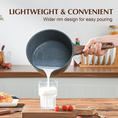 SENSARTE Saucepan Nonstick with Lid 2.5 Quarts Granite Coating Sauce Pot Medium Kitchen Cooking Pot, Induction Comptable, Free of Intentionally Added PFOA
