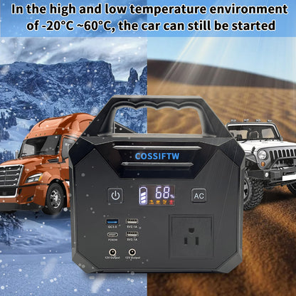 COSSIFTW Heavy Duty 10000A Jump Starter - 200W Power Station with AC Socket for Trucks, Motorhomes, Gasoline and 15L Diesel Engines with 130Wh Battery Packs