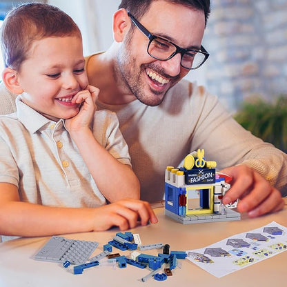 8 Packs Mini City Shop Street View Building Blocks KitMOC Construction Creative Educational Kit with Hair Salon &amp Café StoreGirls Boys Dream Toy SetChristmas Birthday Party Favors for Kids